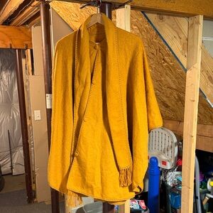 Elegant Mustard Cape Coat